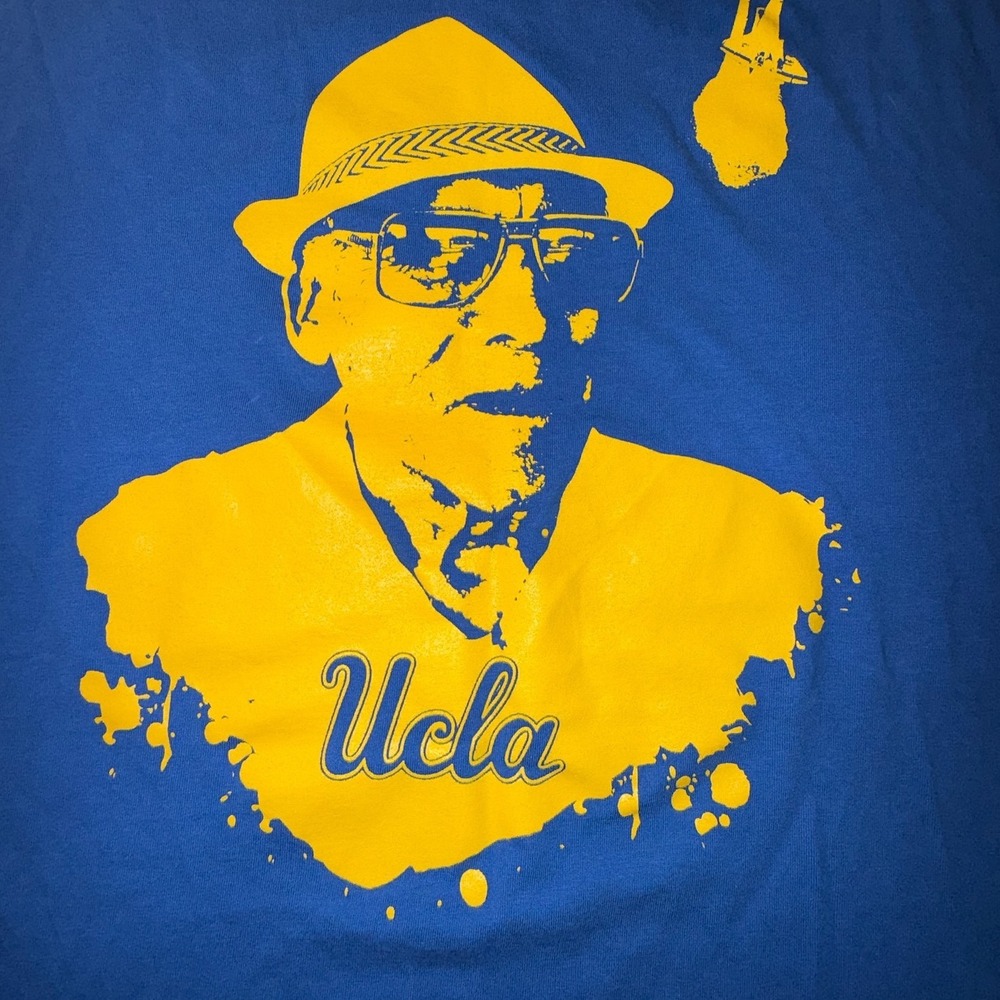Cotton Heritage UCLA John Wooden Almanza 39 Blue Graphic T-Shirt Mens XL